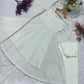 Off-White Sequined Blooming Anarkali Gown Set with Dupatta