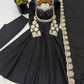 Rust Sequin Flared Gown