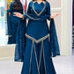 Maroon Mirror Work Palazzo Set