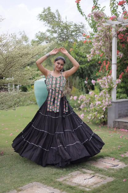 Kutchi Patchwork Tiered Lehenga