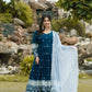 Embroidered Blooming Anarkali Gown Set with Dupatta