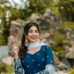 Embroidered Blooming Anarkali Gown Set with Dupatta