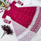 Embroidered Blooming Anarkali Gown Set with Dupatta