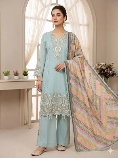 Sequin Paisley Scalloped Kurti Set