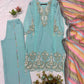 Sequin Paisley Scalloped Kurti Set
