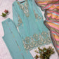 Sequin Paisley Scalloped Kurti Set