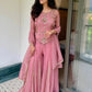 Dusty Rose Sequin Sharara Set