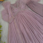 Mauve Fox Georgette Anarkali Gown Set with Dupatta