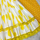 Yellow Cambric Cotton Printed Anarkali Set with Dupatta