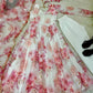Floral Organza Taby Silk Anarkali Gown Set with Dupatta