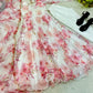 Floral Organza Taby Silk Anarkali Gown Set with Dupatta