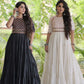 Kora Cotton Gota Patti Anarkali
