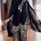 Sequin Floral Embroidered Sharara Set