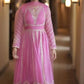 Designer Faux Georgette Embroidered Gown Set