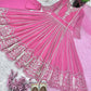 Designer Faux Georgette Embroidered Gown Set