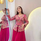 Sequin Paisley Peplum Sharara Set