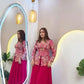 Sequin Paisley Peplum Sharara Set