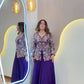 Sequin Paisley Peplum Sharara Set