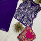 Sequin Paisley Peplum Sharara Set