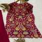Sequin Paisley Peplum Sharara Set