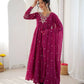 Mirror Sequin Embroidered Anarkali