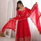 Scarlet Sequin Embroidered Anarkali Set