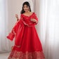 Scarlet Sequin Embroidered Anarkali Set