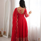 Scarlet Sequin Embroidered Anarkali Set