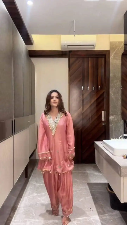 Coss Moss Embroidered Kurti Salwar Set