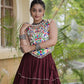 Rayon Kutchi Embroidered Lehenga Set