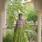 Rayon Kutchi Embroidered Lehenga Set