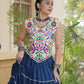 Rayon Kutchi Embroidered Lehenga Set