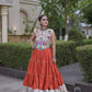Rayon Kutchi Embroidered Lehenga Set