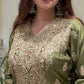 Olive Kundan Embroidered Suit Set