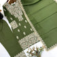 Olive Kundan Embroidered Suit Set