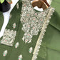 Olive Kundan Embroidered Suit Set