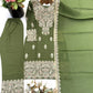 Olive Kundan Embroidered Suit Set
