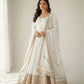 Sequin Border Designer Flared Anarkali Suit in silk fabric