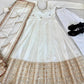 Sequin Border Designer Flared Anarkali Suit in silk fabric