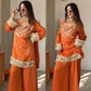 Mirror Work Fendy Silk Sharara Set with Dupatta