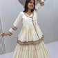 Ivory Kediyu Mirror Work Lehenga