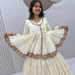 Ivory Kediyu Mirror Work Lehenga