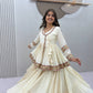 Ivory Kediyu Mirror Work Lehenga