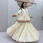 Ivory Kediyu Mirror Work Lehenga