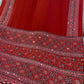 Red Ajrakh Mirrorwork Saree