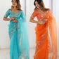 Embroidered Organza Silk Designer Saree with Blouse