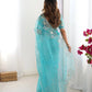 Embroidered Organza Silk Designer Saree with Blouse