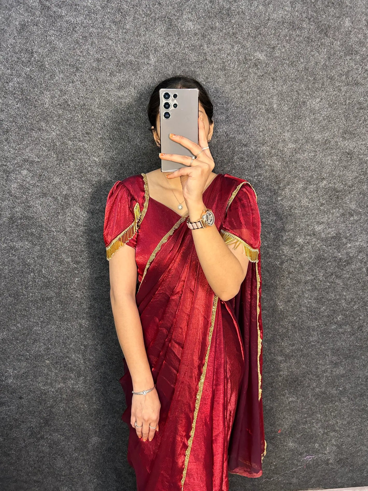 Shimmer Space Silk Gown
