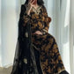 Black Floral Sequin Sharara Set