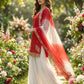 Embroidered French Crepe Top Palazzo Set with Organza Dupatta